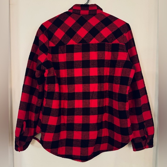 Sherpa Boyfriend Fit Plaid Flannel canadienne polaire Bluenotes Chemise carreaux - Picture 5 of 5
